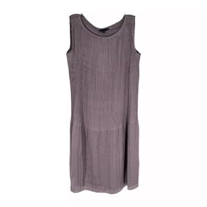 Sisley Benetton Shift Dress Womens Size Small Purple Hammered Satin Crinkle